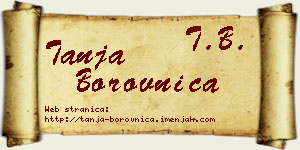 Tanja Borovnica vizit kartica